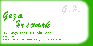 geza hrivnak business card