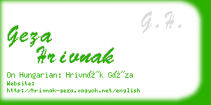 geza hrivnak business card